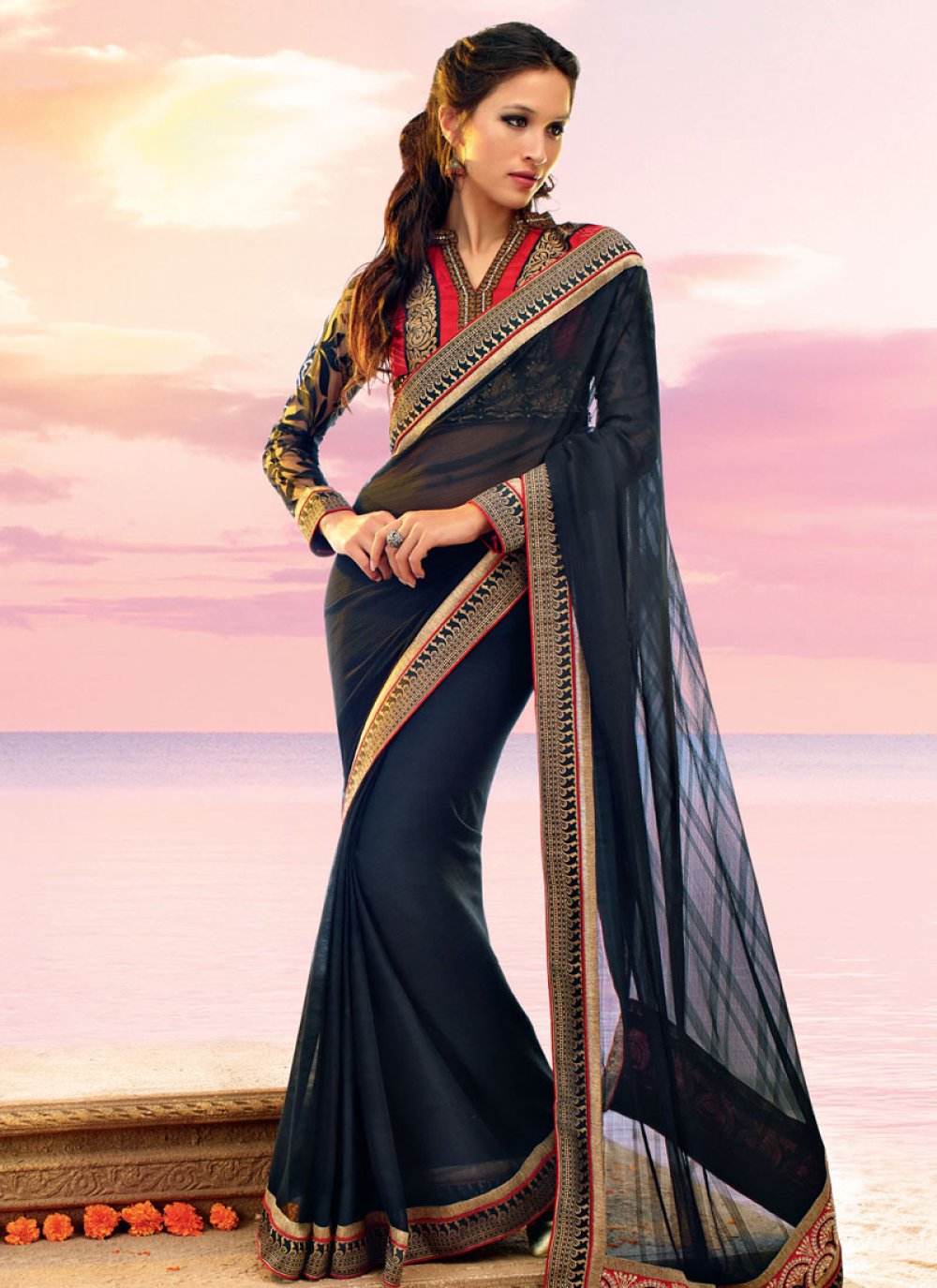 Buy Chiffon Party Wear Saree In Dark Pink Color Online - SARV06866 | Andaaz  Fashion