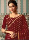 Vichitra Silk Lace Work Designer Contemporary Style Saree - 1