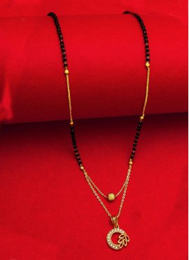 Sumptuous Black and Gold Gold Rodium Polish Beads Work Mangalsutra
