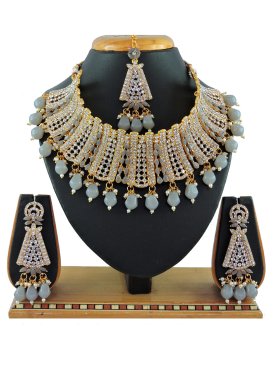 Superb Alloy Diamond Work Jewellery Set For Festival