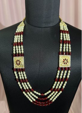 Superb Beads Work Gold Rodium Polish Necklace For Festival