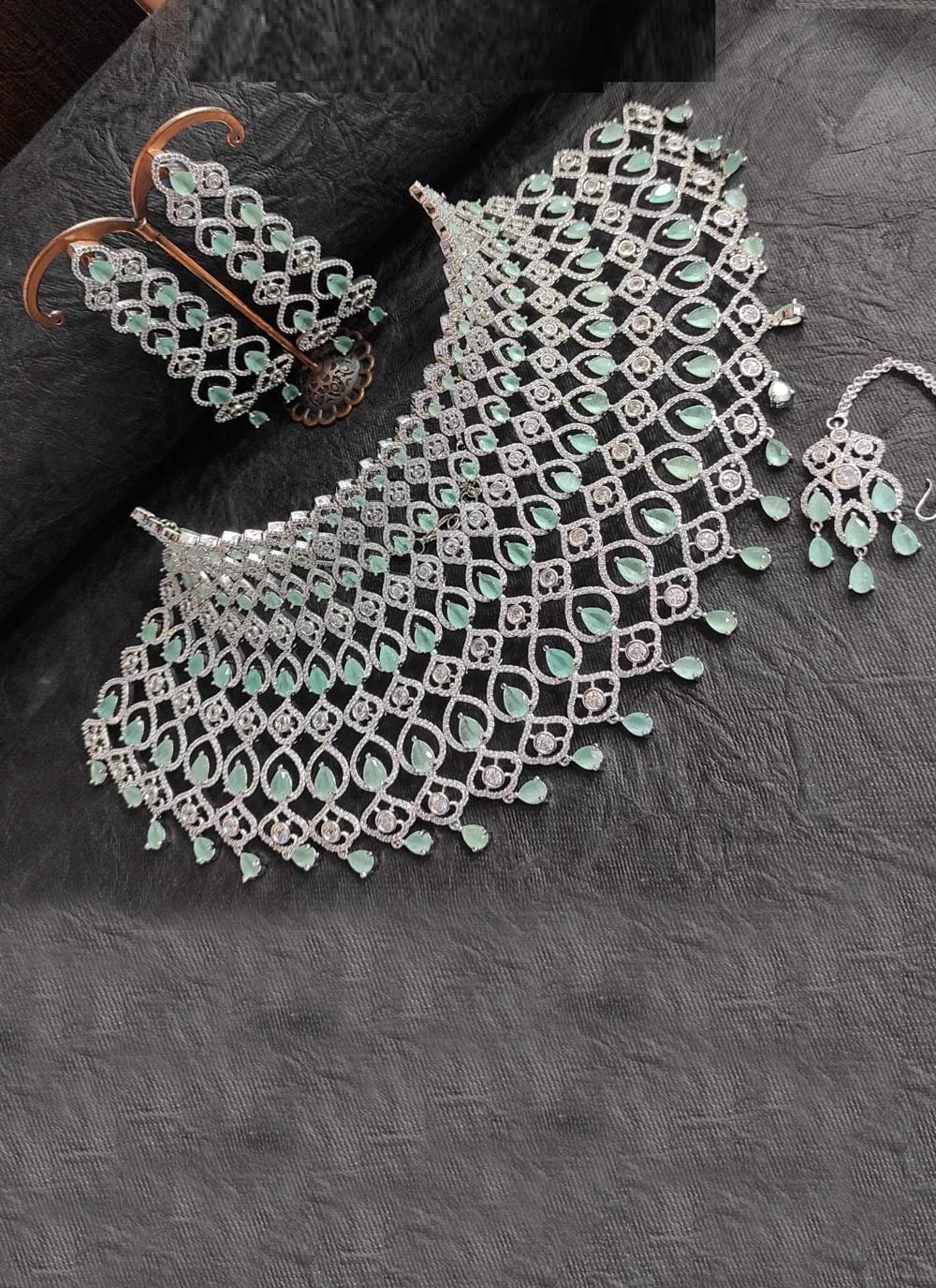 Superb Diamond Work Bridal Jewelry