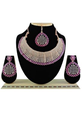 Swanky Alloy Gold Rodium Polish Necklace Set For Party