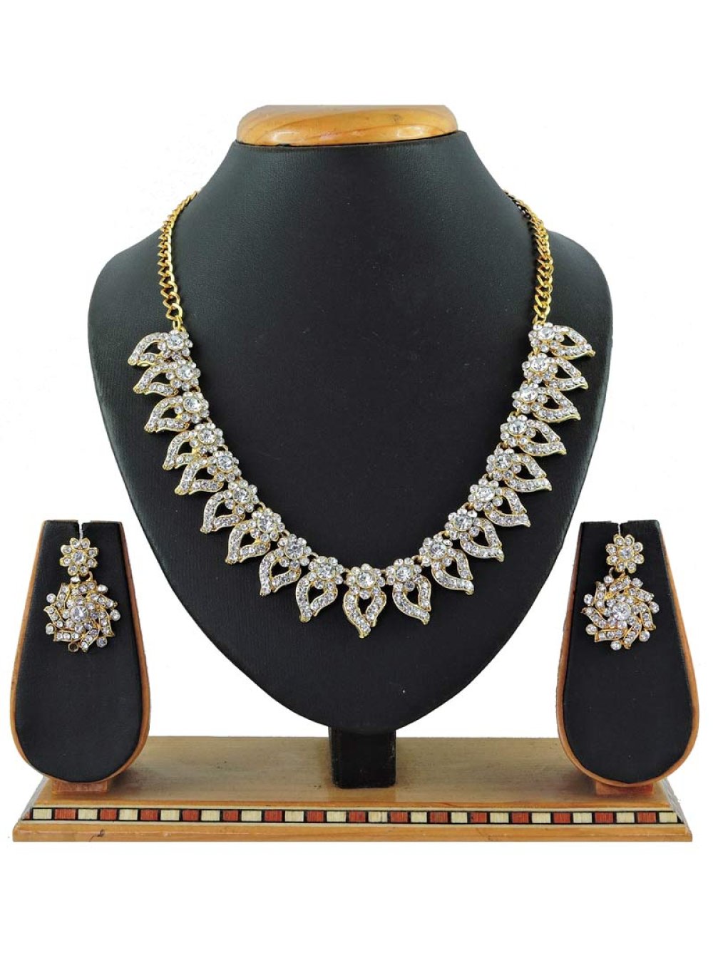 Talismanic Alloy Gold Rodium Polish Beads Work Necklace Set