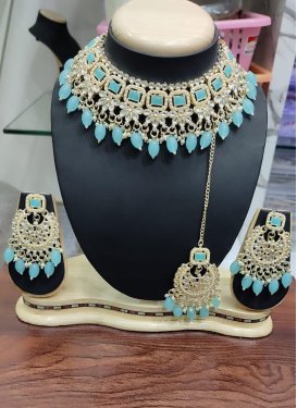 Talismanic Beads Work Gold Rodium Polish Necklace Set