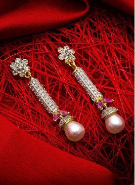 Talismanic Gold Rodium Polish Alloy Earrings For Party
