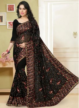 Tantalizing Embroidered Work Contemporary Saree