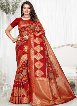 Thread Work Banarasi Silk Classic Saree
