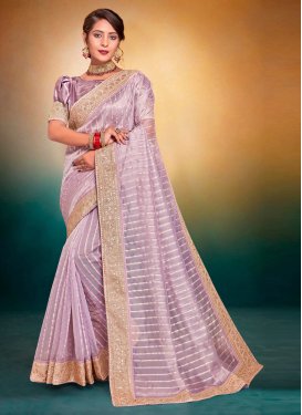 Tissue Embroidered Work Trendy Classic Saree