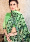 Transcendent Brasso Abstract Print Green Printed Saree - 1