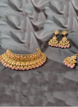 Trendy Alloy Gold Rodium Polish Necklace Set