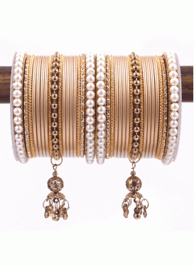 Trendy Beads Work Gold Rodium Polish Bangles