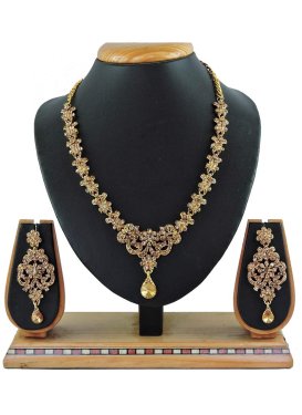 Trendy Beads Work Gold Rodium Polish Necklace Set