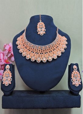 Trendy Stone Work Alloy Necklace Set For Festival