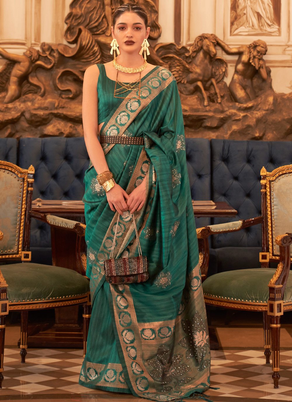 Tussar Silk Trendy Designer Saree
