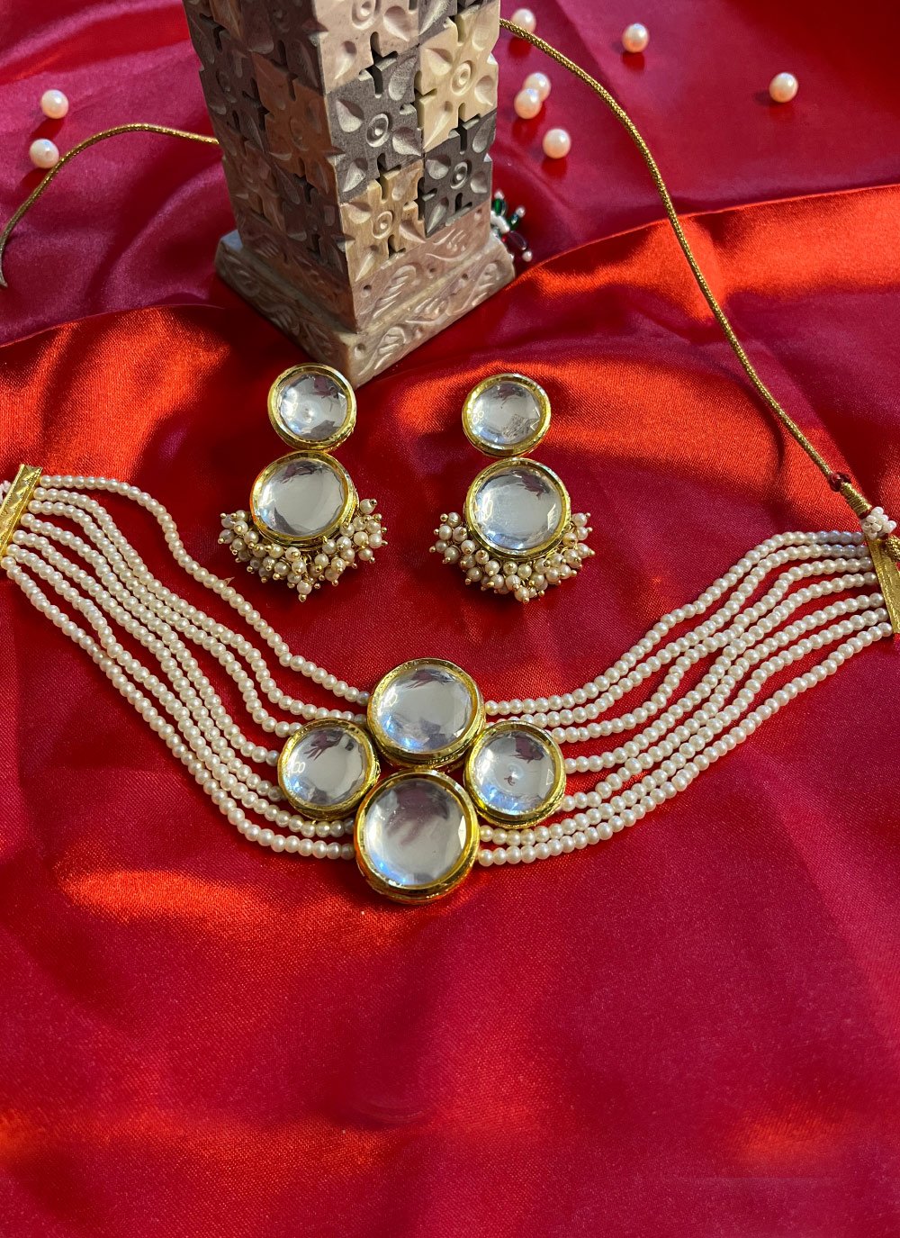 Unique Moti Work Jewellery Set for Ceremonial