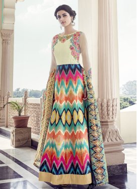 Vehemently  Tafeta Silk Long Length Designer Anarkali Suit For Ceremonial
