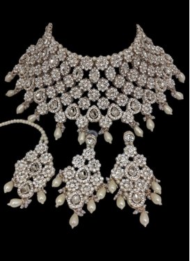 Versatile Gold Rodium Polish Beads Work Alloy Necklace Set