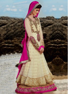 Vibrant Cream Color Multi Work Designer Salwar Suit