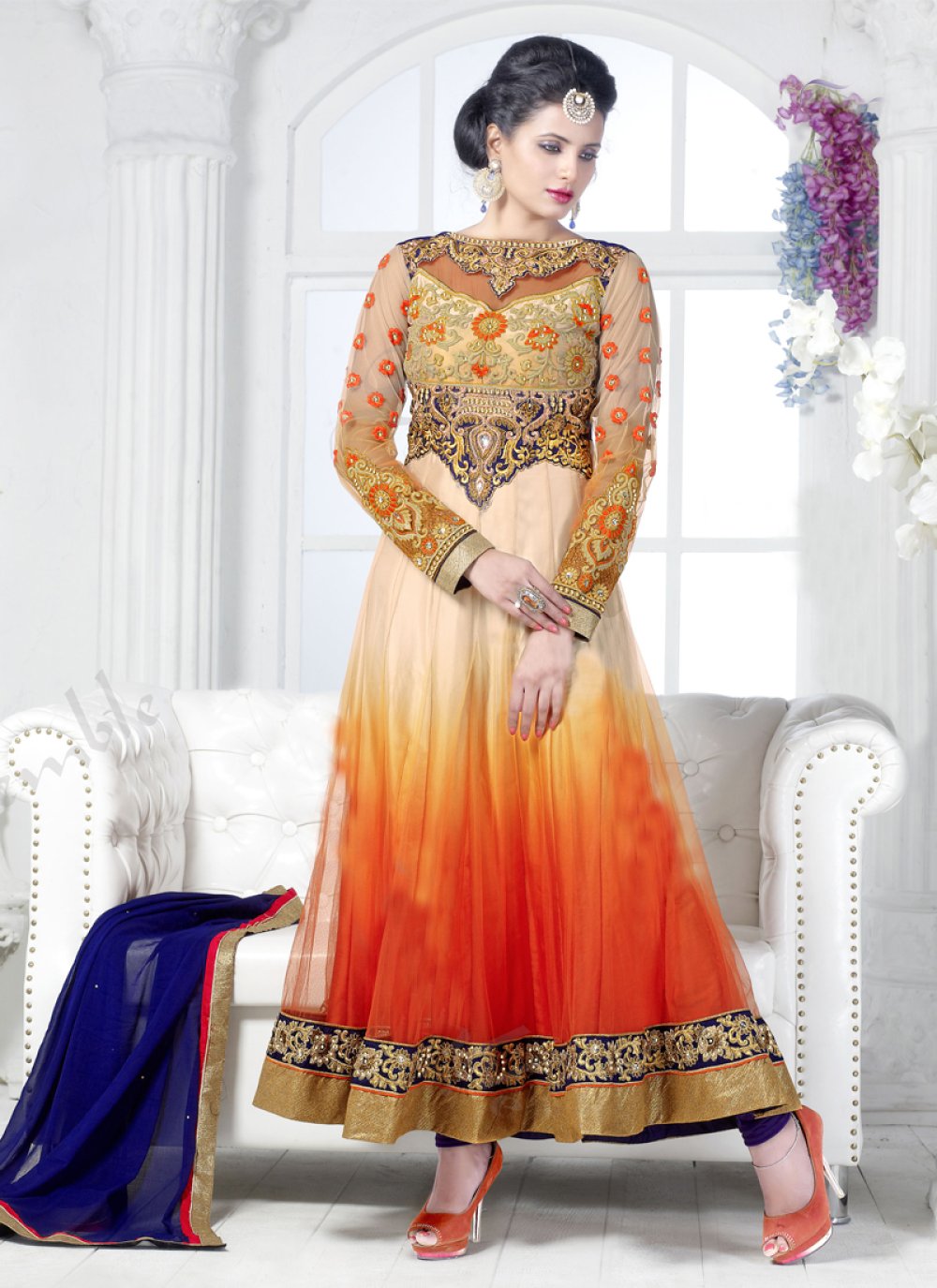 Buy Designer Anarkali Suit - Pretty Yellow Wedding Party Anarkali Suit –  Empress Clothing