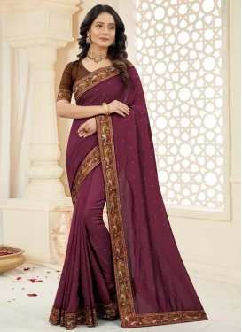 Vichitra Silk Contemporary Style Saree For Ceremonial