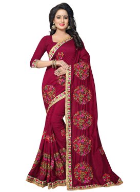 Vichitra Silk Contemporary Style Saree For Ceremonial