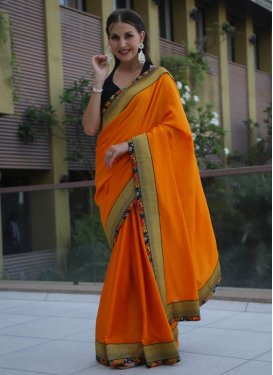 Vichitra Silk Designer Contemporary Style Saree For Casual