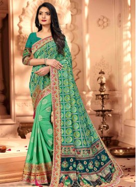 Vichitra Silk Designer Contemporary Style Saree For Ceremonial