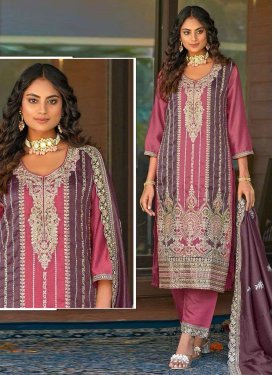 Vichitra Silk Embroidered Work Designer Pakistani Salwar Suit