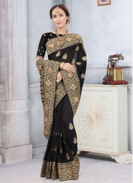 Vichitra Silk Embroidered Work Trendy Classic Saree