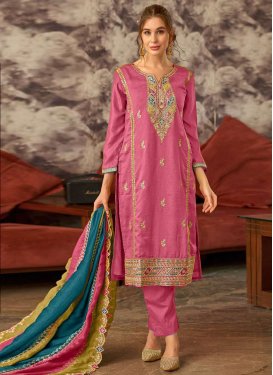 Vichitra Silk Pakistani Straight Salwar Suit