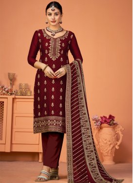 Vichitra Silk Pant Style Classic Suit For Festival