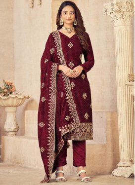 Vichitra Silk  Pant Style Salwar Suit