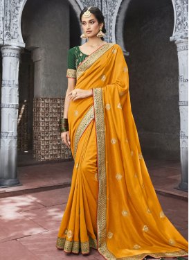 Vichitra Silk Traditional Designer Saree For Ceremonial
