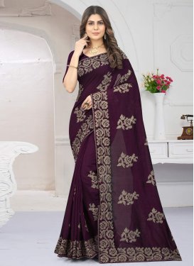 Vichitra Silk Trendy Saree For Ceremonial