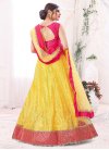 Rose Pink and Yellow Net Designer Classic Lehenga Choli For Ceremonial - 1