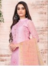 Embroidered Work Chanderi Silk Pant Style Salwar Suit - 1