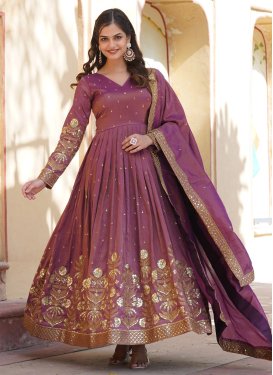 Viscose Embroidered Work Readymade Designer Gown