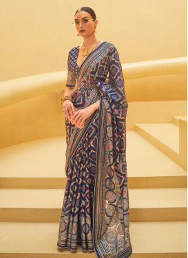 Weaving Print Work Traditional Designer Saree For Party