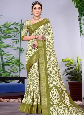 Weaving Print Work Traditional Saree