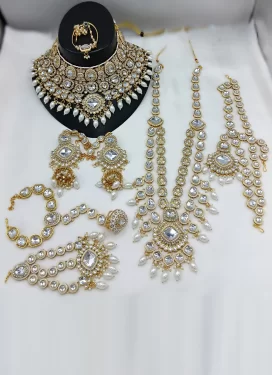 White Beads Work Bridal Jewelry For Bridal