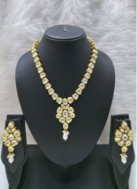 White Beads Work Necklace Set