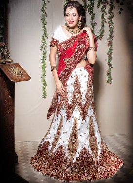 White Sangeet Net Designer Lehenga Choli