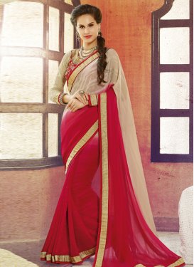 Wondrous Red And Beige Color Party Wear Saree