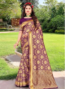 Woven Work Art Silk Contemporary Style Saree