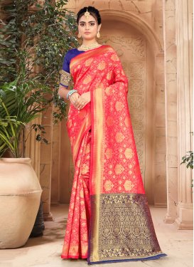 Woven Work Art Silk Contemporary Style Saree For Casual