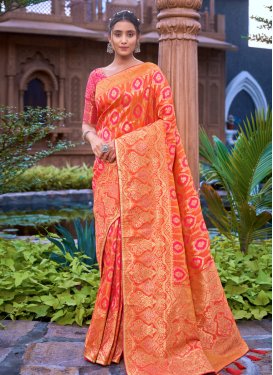 Woven Work Banarasi Silk Designer Contemporary Saree For Ceremonial