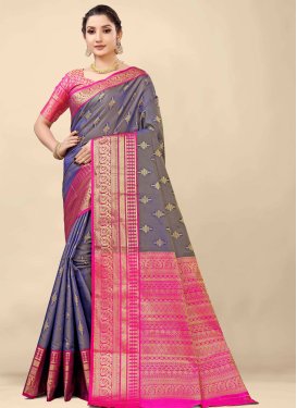 Woven Work Banarasi Silk Designer Contemporary Style Saree
