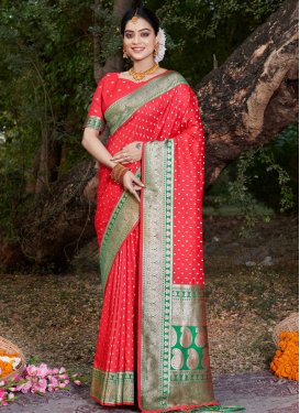 Woven Work Banarasi Silk Designer Contemporary Style Saree