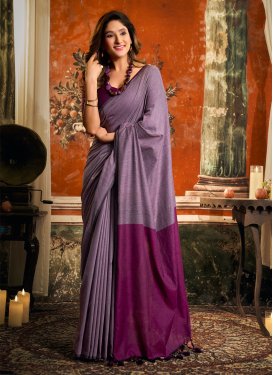 Woven Work Classic Saree For Ceremonial in Purple and Violet